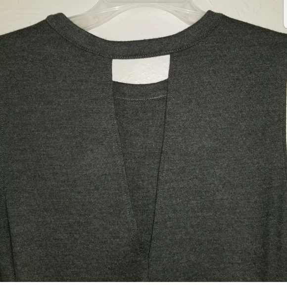 Theory virgin wool grey shift dress gevel Jersey flannel career keyhole sz 8 - Picture 7 of 8